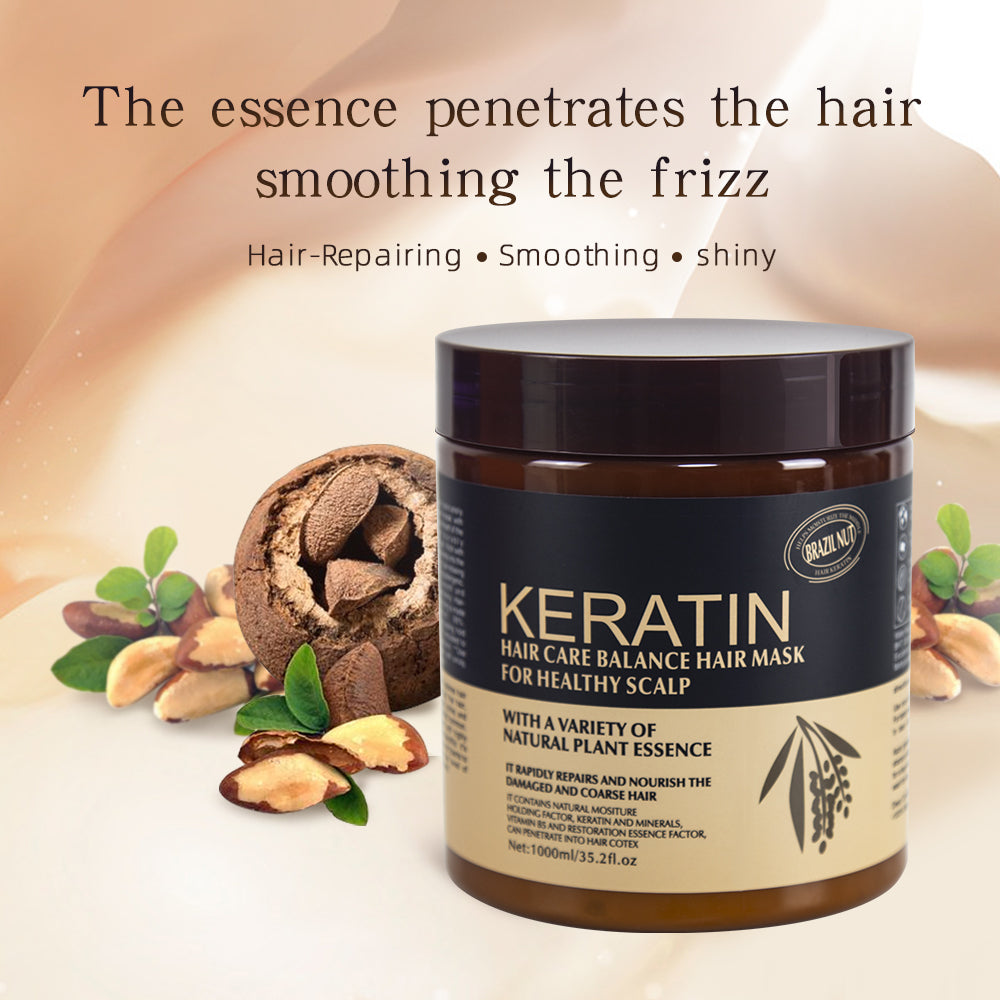 Keratin Hair Treatment for Split Ends and Breakage Keratin Hair Mask for Frizzy, Curly Hair