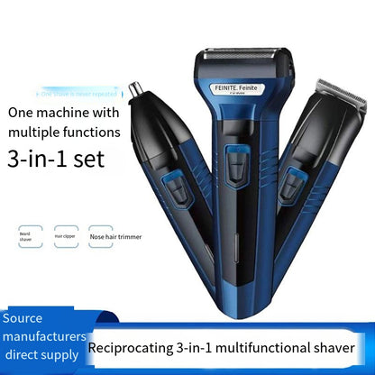 3-in-1 Multi-function Clippers Nose Hair Clippers Household Waterproof Electric Shaver