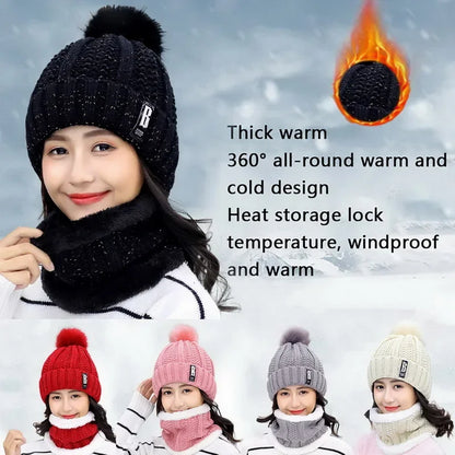 Kids 2 Pcs Wool Beanie And Neck Warmer