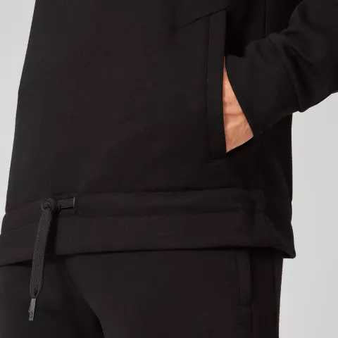 Basic Black Winter Casual Hooded Tracksuit