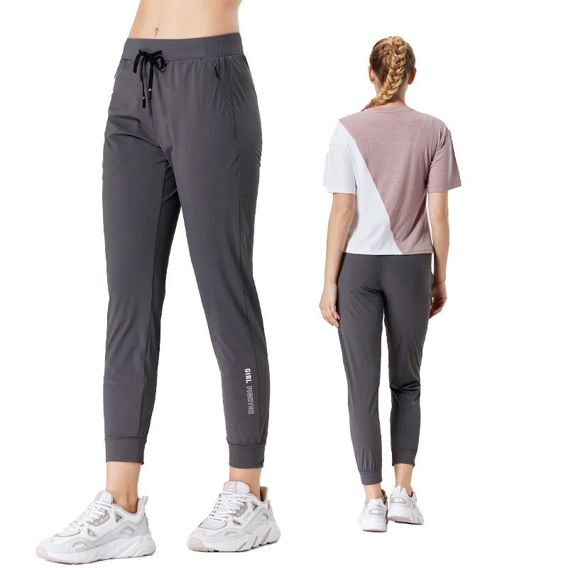 2 Pcs Pants Autumn Female Sportswear Yoga Pants Women Drawstring Training Jogging Sports