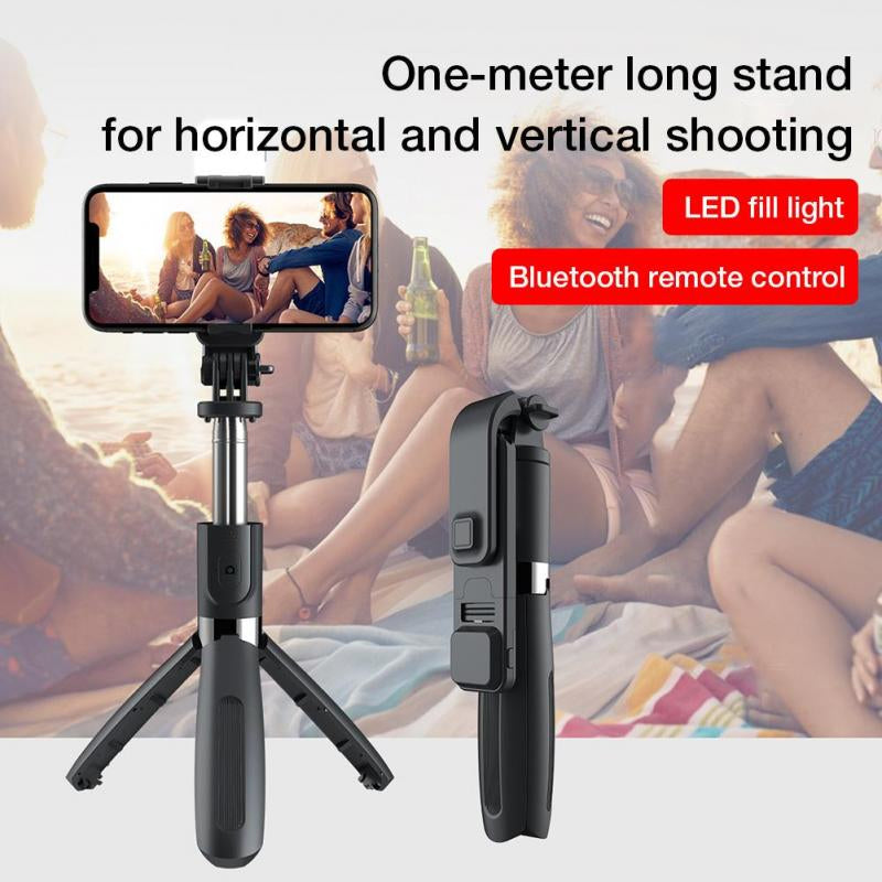 Bluetooth Wireless Selfie Stick Mini Tripod with fill light Remote shutter For IOS Android phone