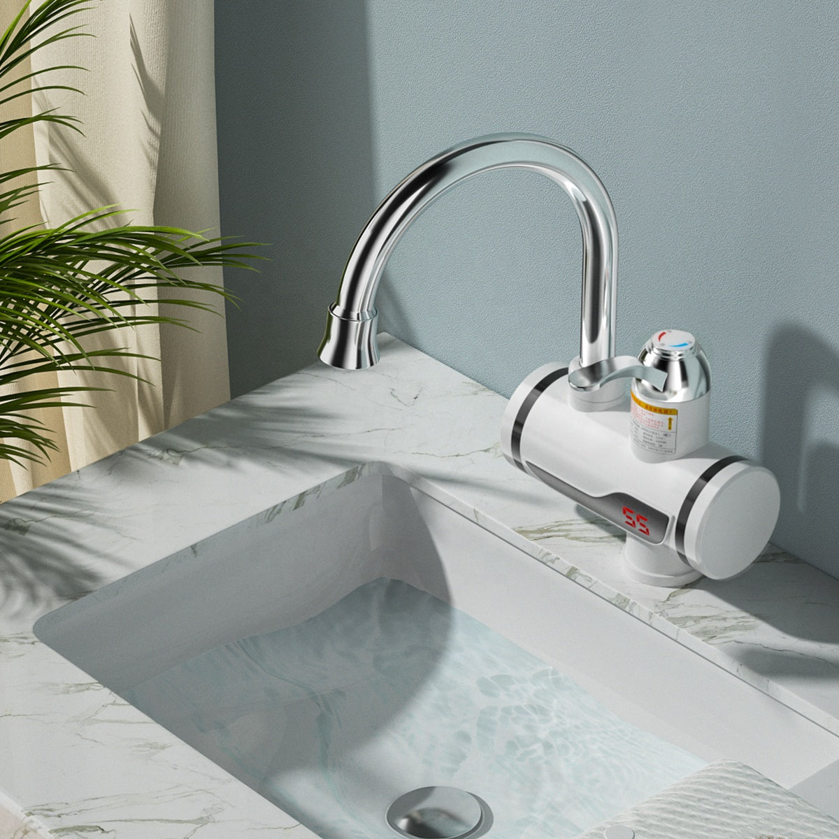 Electric Water Heating Faucet - For Kitchens and Bathrooms