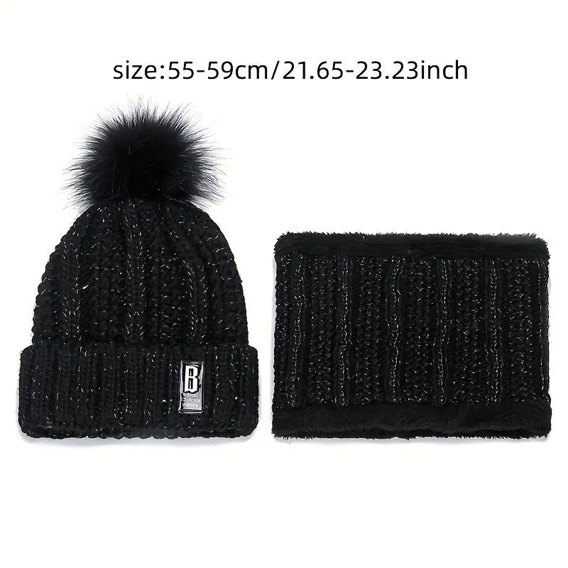 Kids 2 Pcs Wool Beanie And Neck Warmer