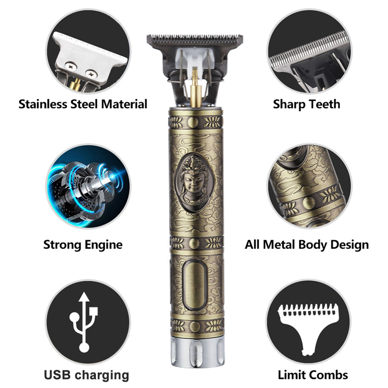 Professional Cordless T9 Hair Trimmer Rechargeable T-blade Trimmer Hair Clippers For Men