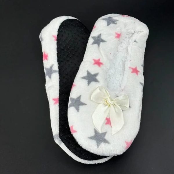 House Winter Warm Slipper Womens Star Thick Fur Plush Anti Skid Grip