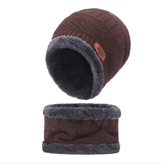 2 Pcs Wool Beanie And Neck Warmer