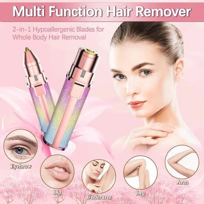 2 in 1 Electric Eyebrow Trimmer and Shaver, Rechargeable Hair Remover for All Parts Use in Pen Flawless Hair Remover Rechargeable