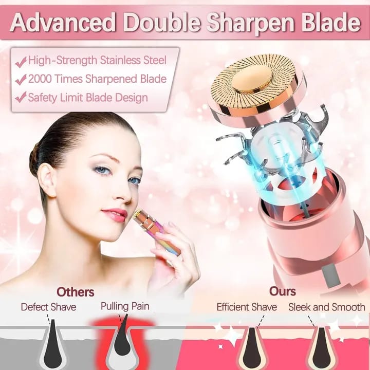 2 in 1 Electric Eyebrow Trimmer and Shaver, Rechargeable Hair Remover for All Parts Use in Pen Flawless Hair Remover Rechargeable