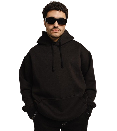 Basic Plain Black Hoodie - Premium Quality for Men & Women