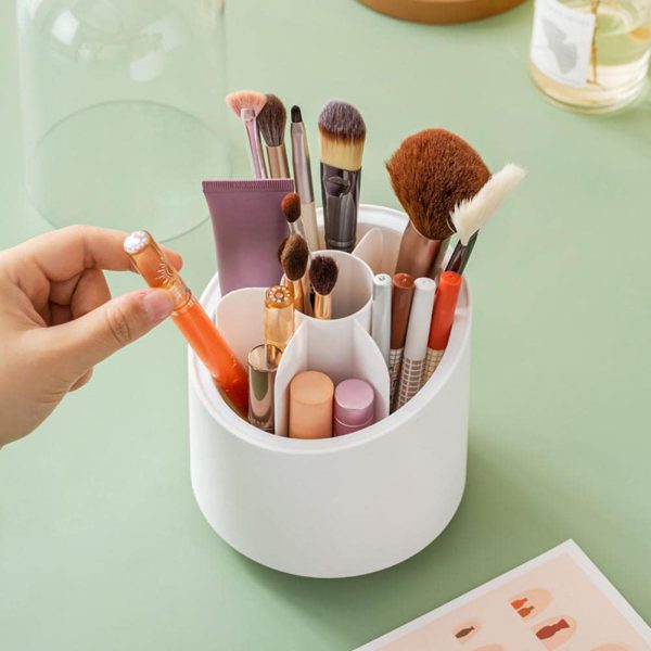 Brush Container Makeup Brush Holder Dust-proof Rotating Plastic