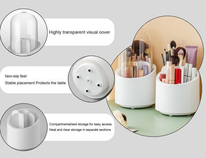 Brush Container Makeup Brush Holder Dust-proof Rotating Plastic