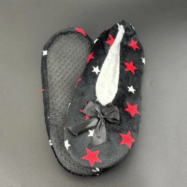 House Winter Warm Slipper Womens Star Thick Fur Plush Anti Skid Grip