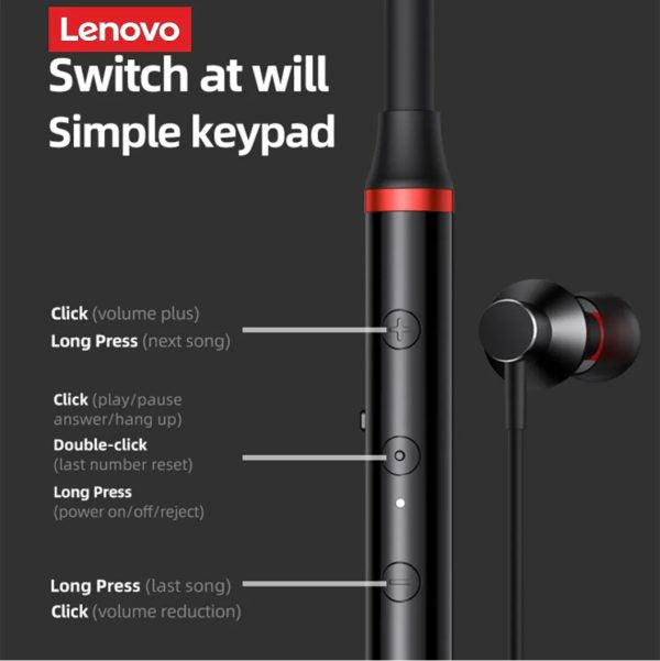 Lenovo He05x 2 Bluetooth 5.3 Earphones Hifi Magnetic Neckband Headset (random Color)