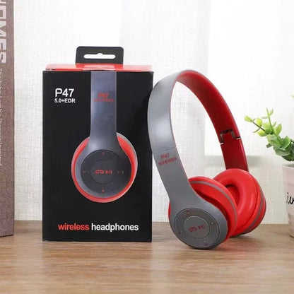 P47 BT 5.0 headphone headband Foldable true Wireless Stereo Bass Gaming Headset With Mic for Mobile Phone