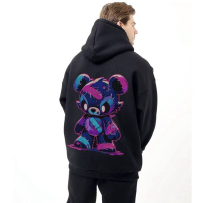 Zombified Teddy Print Style Premium Quality Hoodie Unisex Winter Collection(black)